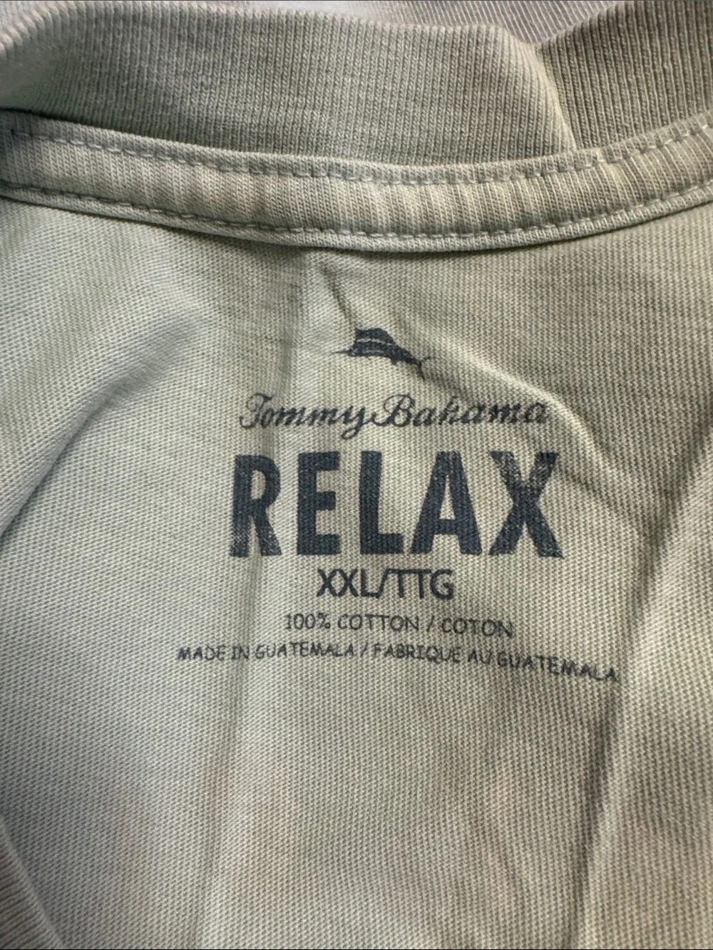 Tommy Bahama Light Green Short Sleeve Tee with Coral Logo - Picture 5 of 5